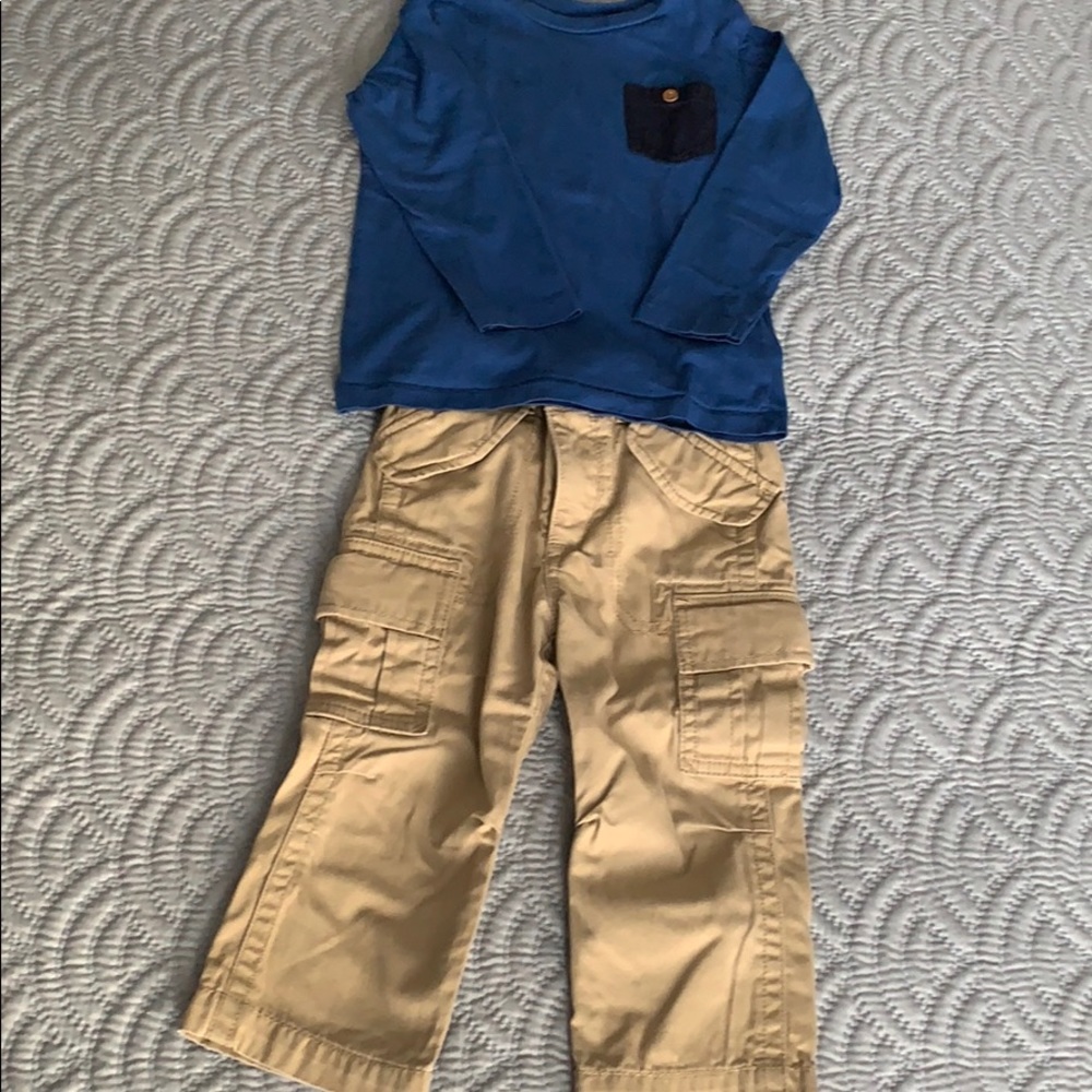 Zara Long Sleeve T-Shirt & Gap Cargo Pants